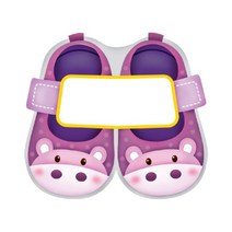 신학기 스티커 이름표 10개 신발2 하마 네임 사진 유치원 신발장, 5-의류스탬프-레드