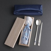 왕실거북 칠보 은수저 1벌 99% 청색 홍색수저 전통 칠보 거북 문양 고급 명품 수저 젓가락 세트 혼수 환갑 vip 외국인 선물 기념품, 청색수저, 핑크보자기, 분홍주머니 인쇄있음