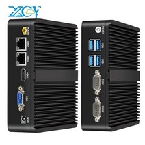 XCY-팬리스 미니 PC 인텔 셀러론 J4125 듀얼 기가비트 NIC 2x RS232 HDMI VGA 4x usb WiFi 4G 윈도우 10 리눅스 산업용 컴퓨터, 4G RAM 128G SSD WiFi, i3-5005U DDR3L