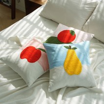 과일 자수 쿠션 커버 귀여운 과일쿠션 패브릭 소파, 자몽, 솜추가