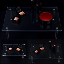 화장품 악세서리 쥬얼리 피규어 프라모델 디피 투명 사각 테이블 진열 전시대 전시다이 받침대 3종 택1, 사이즈