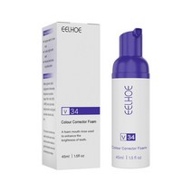 V34 컬러 교정기 세럼 치약 치아 미백 퍼플 화이트닝 휘너 색상, 1개 45ml