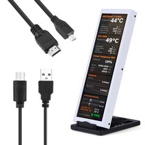 세로모니터 모니터24인치 소형모니터 7.9 인치 IPS c형 보조 화면 컴퓨터 CPU GPU RAM HDD 디스플레이 328x480 USB LCD 모니터 자유롭게 AIDA64 Wi, [03] White Touch Screen, 03 White Touch Screen