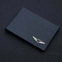 제네시스키케이스 가죽 운전 면허증 카드 가방 투명 사진 클립 제네시스 쿠페 80 70 문서 보호 케이스, 03 파란_02 Other Logo