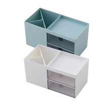시우리빙 스퀘어 데스크 오거나이저 2개, 블루+화이트, 1세트