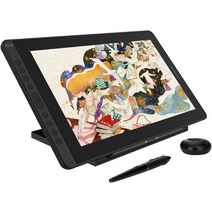 드로잉 태블릿 그래픽 패드 HUION-신상품 Kamvas 16(2021) 그래픽 드로잉 모니터 Win/MAC 및 Android 120%, 한개옵션1, 01 Black with Stand