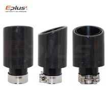 EPLUS 자동차 광택 탄소 섬유 머플러 팁 배기 시스템 파이프 머플러 노즐 범용 스트레이트 스테인레스 블랙 Akrapovic 들어, 77mm-101mm_18