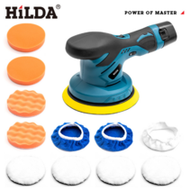 HILDA 리튬 광택기 다기능 자동차 미용 왁스 코팅 12v 폴리셔 폴리싱 자동차 대리석 타일 한국코드, 11종세트