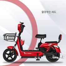 가성비전기자전거 세발 2인용 전기자전거 전동 자전거 자토바이, C. 빨간색