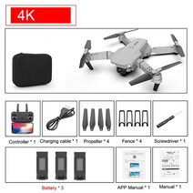 드론 2021 4K 1080P HD 카메라 WiFi Fpv 기압 고도 유지 회색 공 1종, 4K 3B, 1-협동사