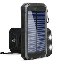 차박 겨울캠핑용품 대용량 태양열 발전 은행 80000mah 휴대용 충전 poverbank 외부 배터리 충전기 모든 스마트 폰용 강한 빛 lde 빛, 검은색