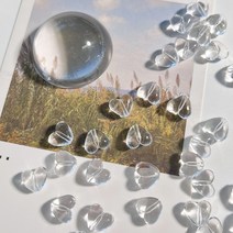 [15g]11mm 세로형 투명클리어 통통하트 P63 비즈공예 악세사리 키링 팔찌만들기