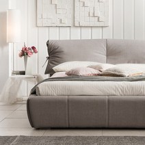 아씨방가구 듀오 가죽 퀸침대40T독립, 아이보리