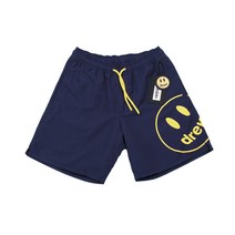 Drewhouse 드류하우스 남녀공용 밴딩 스트링 포켓 스마일 프린팅 드류반바지 3컬러 남자반바지 여자반바지