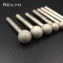 연마재Reilyn-라운드 헤드 6mm 볼포인트 그라인딩 에머리 다이아몬드 비트 120 6mm-18mm 옥 석재 연마 1 개, 01 120_09 25mm