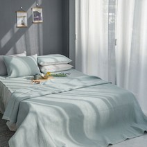 7미리 줄누비 순면 워싱 피그먼트 킹사이즈 이불겸패드 라지킹 이스턴킹 패밀리패드, 민트