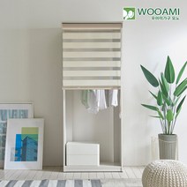 우아미가구 모노 시스템 드레스룸 800 1단옷장 블라인드 BK5018, 크림화이트