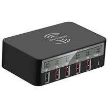 무선충전기6포트 USB 충전기 50W QI 무선 아이폰 13 프로 맥스 삼성 QC3.0 빠른 PD 샤오미 iPhone Pro Max, 01 Black_01 US