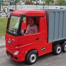 벤츠 덤프트럭 트레일러 전동자동차 어린이 트럭전동차, 레드