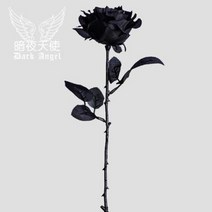 인테리어조화 조화꽃 화분 부케 꽃다발 고딕 흑장미 촬영도구 하얀색 가건조 시뮬레이션, 01 업그레이드된 융 스타일 블랙 스몰-꽃머