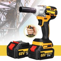 Drillpro 21V 브러시리스 전기 임팩트 렌치 핸드 드릴 설치 전동 공구 2X 6000mAh 리튬 배터리 포함, 협동사, 1개