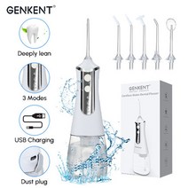 휴대용 구강세척기 물치실 Genkentt-구강 세척기 워터 플로셔 치과 제트 도구 USB 350ML 방수 3, 03 분홍색