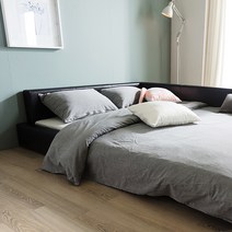 모아이 레스트 저상형 침대, Q, 본넬 매트리스, 블랙