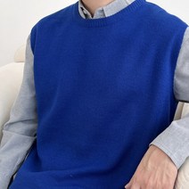 남성 남자 라운드 니트 조끼 간절기 봄 가을 출근룩 데일리 캐주얼 정장룩 하객룩 무지 베스트