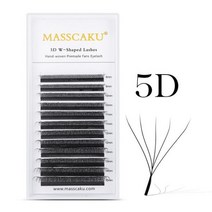 W 모양 3D 4D 5D 프리메이드 볼륨 팬 자연 소프트 라이트 개별 속눈썹 클로버 블룸 연장, D, 0.07mm_8-15mm mix length | 5D
