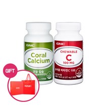 [GNC] 코랄칼슘 비타민D+츄어블비타민C 세트, 단일속성