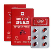캐나다산 크릴오일500mgx30캡슐x2박스 인지질 혈관건강 중장년층 크릴새우, 2box, 500mg 30캡슐