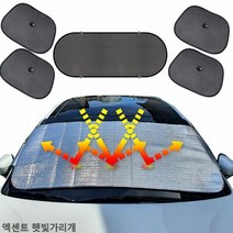 엑센트 햇빛가리개 앞유리커버 6종 햇빛차단 차박용품 차량용 악세사리 자동차꾸미기 차꾸미기, 선택_앞창외부장착6종세트