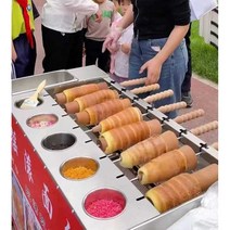 굴뚝빵기계 야시장 업소용 회전식 체코 콘빵 제조기, 데스크탑 모델