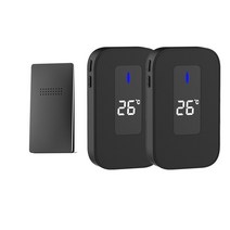 Fowod 방수 스마트 led 온도 표시 무선 초인종 패키지, 블랙B