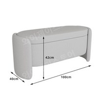 북유럽 스타일 수납가능 스툴 수납 의자 뽀송뽀송 스툴, 화이트100cm(테크니컬클로스)
