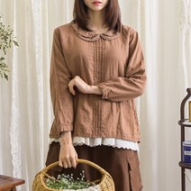 리펠러 레이스 핀턱 블라우스