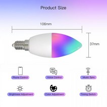 스마트 전구 조명 IOT Tuya E14 와이파이 AC90-250V RGBCW 디 밍이 가능한 LED 음성 제어 알렉사 구글 홈 Yandex 앨리스, [01] E14, [01] 그렇습니다