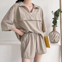 문비글 가성비 루즈핏 밴딩 아노락 반팔 세트(set963)