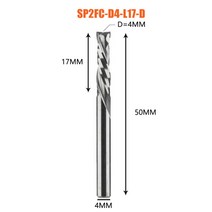 밀링커터 목공 초경 밀링도구 CNC 라우터 엔드밀 커터, SP2FC-D4.0-L17