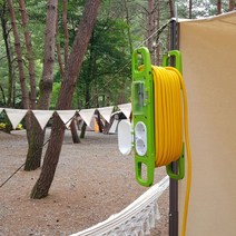 코엘 캠핑 방우형 멀티릴 2구 연장선 코드릴 리드선 릴선 [1.5SQ/2.5SQ] 10m/20m/30m 캠핑용릴선, 10M, 1.5SQ, 색상(카키), 1개