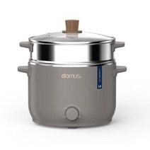 대용량 전기 2단 스텐 찜기 찜판 라면 냄비 휴대용 겸용 다용도 쿠커 멀티포트 3L, 도무스 304스텐 전기 2단 찜판 겸용 멀티포트 3L