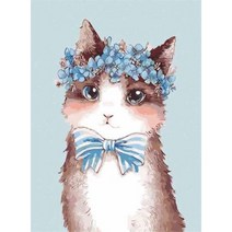 백드롭페인팅 페인팅 백드롭 리본고양이 40x50, 상세페이지 참조, 상세페이지 참조