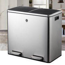 냄새없고 예쁜 스텐 2칸 순리수거함 48L 분리형쓰레기통 분리수거휴지통 분리수거대, 1개, 분리수거함 레드