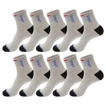 리카 남성용 운동 런닝 축구 스포츠양말 10켤레입, 그레이