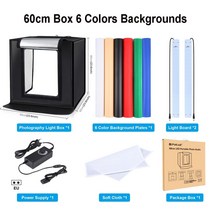 포토 촬영박스 소품 PULUZ 라이트 박스 사진 링 6 12 색 배경 탁상 촬영, [05] 60cm Box 6 Colors