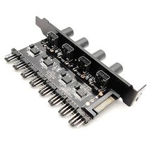 EKDJKK 12V 섀시 팬 허브 CPU 냉각 냉각 팬 허브 컴퓨터 CPU 냉각 팬 어댑터 섀시 팬 및 CPU 팬 허브 PC 팬 컨트롤러 3핀 4핀에서 8핀 CPU 전원 어, Type6(8 Way 4 Knob Sata)