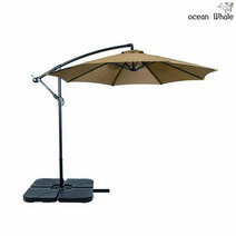 Ocean Whale 초대형 가든 원형 파라솔 + 4piece 물통 받침대 세트, 아이보리