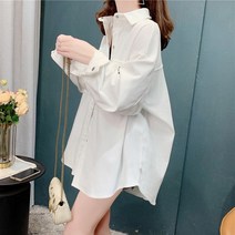 셔링 퍼프 클래식 핏 포켓 간절기 긴 소매 단색 오피스 여성 코듀로이 셔츠 셔켓 웜코튼