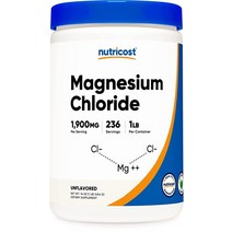 뉴트리코스트 염화 마그네슘 파우더 1LB, 1 Pound (Pack of 1)