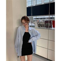 레트로 홍콩 스타일 블루 긴 소매 셔츠 코트 여성 느슨한 외부 착용 모든 일치하는 셔츠 디자인 틈새 가기 봄